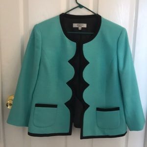 Teal and black blazer jacket size 16